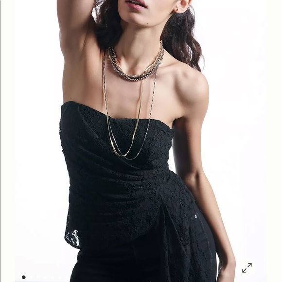 Anthropologie Mare Mare Corseted Lace long asymmetrical Tube Top - Picture 3 of 14